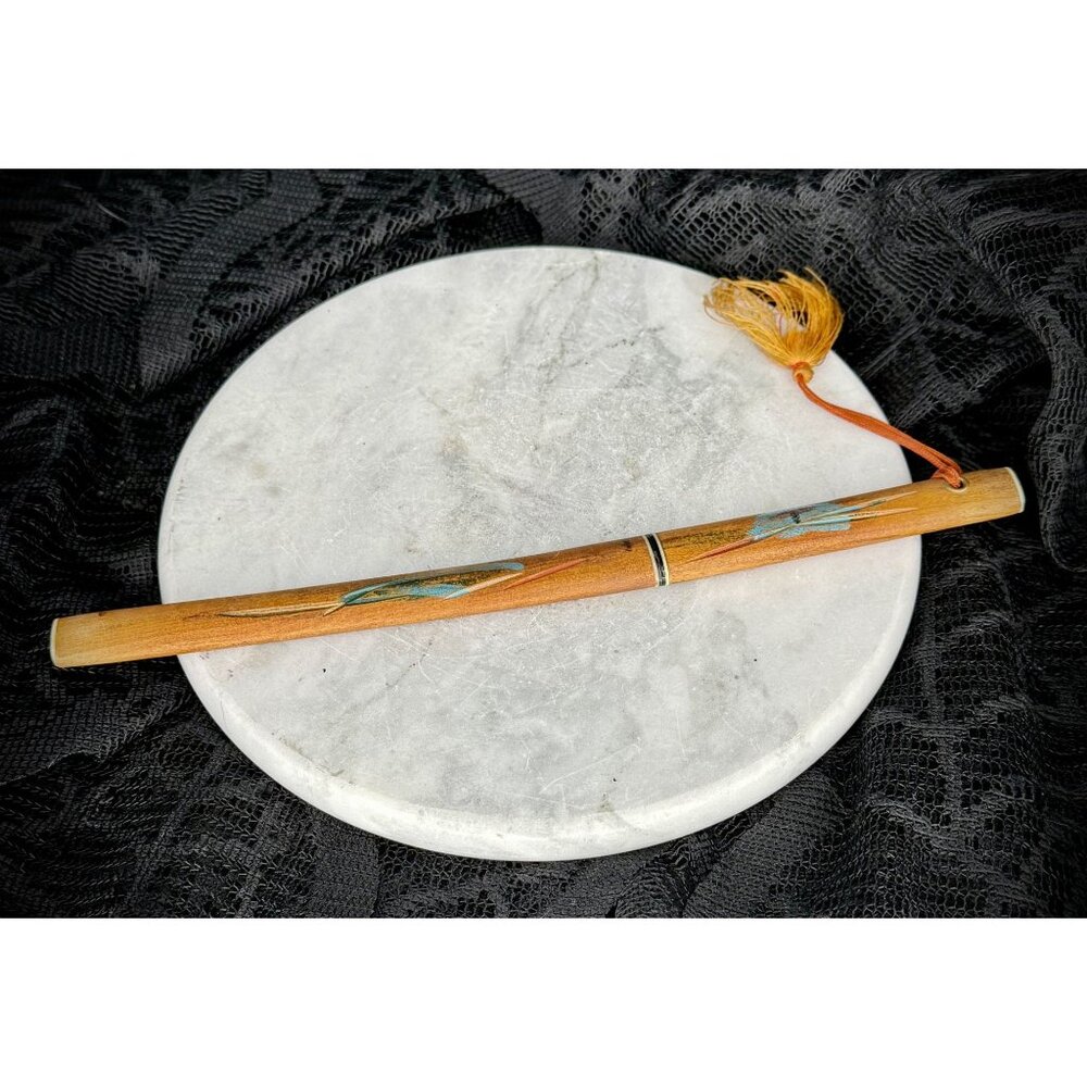 vintage Japanese katana-style letter opener with a wooden sheath.